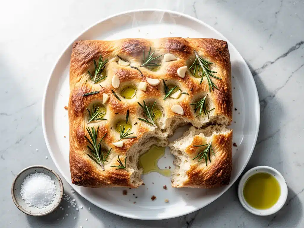 Rosemary Garlic Focaccia: 3 Easy Steps 4 rosemary garlic focaccia preparation steps