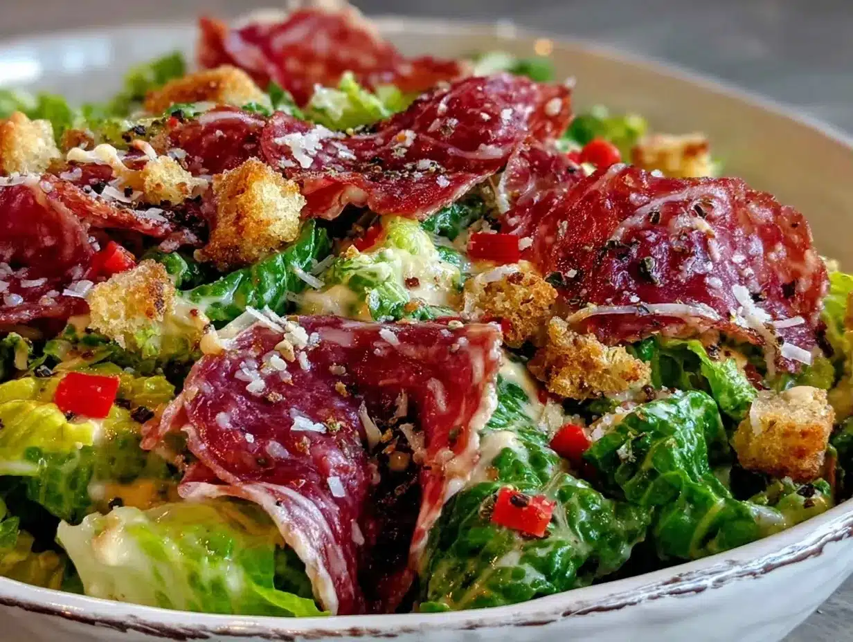 Chopped Salad: Easy Salami Provolone Vinaigrette 4 salami provolone chopped salad preparation steps