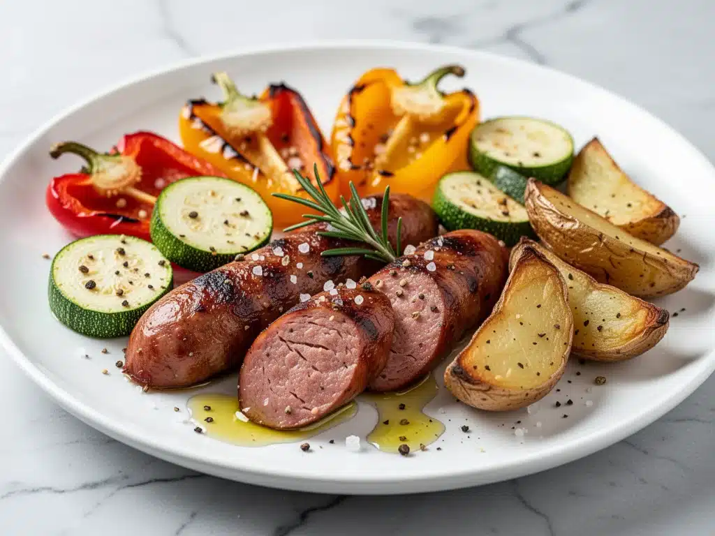 sheet-pan smoked sausage and veggies - featured image