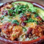 shredded chicken enchilada bowl - featured image