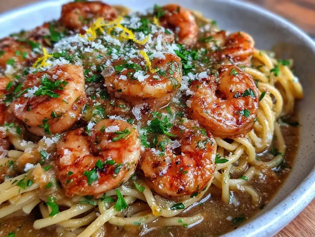 Shrimp Pasta: 5-Ingredient Lemon Garlic Butter 4 shrimp pasta preparation steps