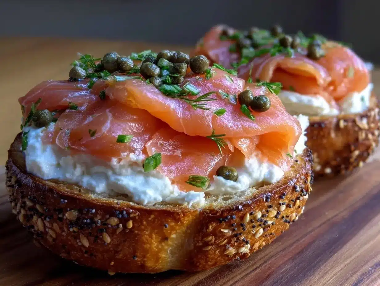 Smoked Salmon Bagel: Easy Dill Cream Cheese Recipe 4 smoked salmon bagel preparation steps