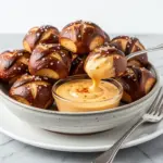 soft pretzel bites with beer cheese - featured image