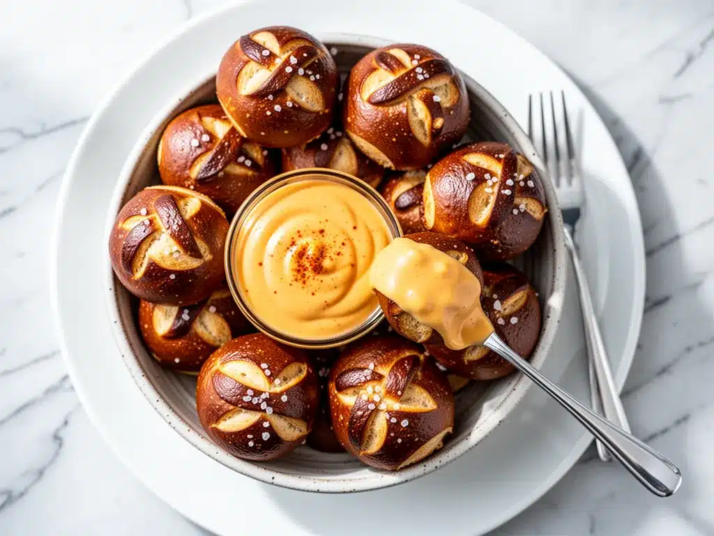 Soft Pretzel Bites with Beer Cheese: Easy Family Snack 4 soft pretzel bites with beer cheese preparation steps