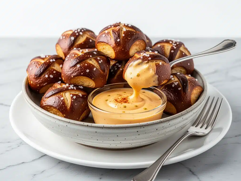 soft pretzel bites with beer cheese - featured image