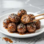 Sticky Sesame Asian Meatballs - featured image