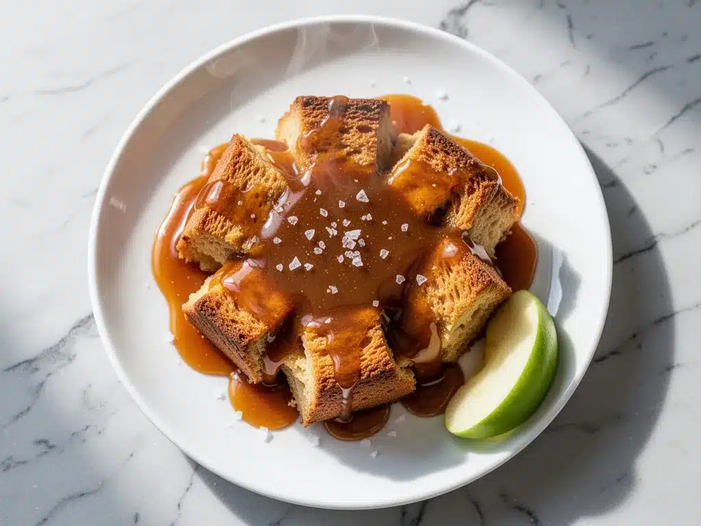 Apple Cider Caramel Bread Pudding with Salted Bourbon Sauce 4 Apple Cider Caramel Bread Pudding preparation steps