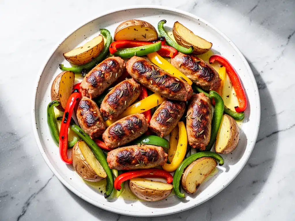 Budget-Friendly Sheet Pan Sausage and Peppers 4 Budget-Friendly Sheet Pan Sausage and Peppers preparation steps