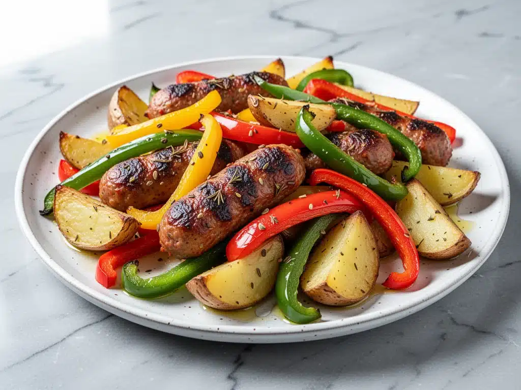 Home 2 Budget-Friendly Sheet Pan Sausage and Peppers - featured image