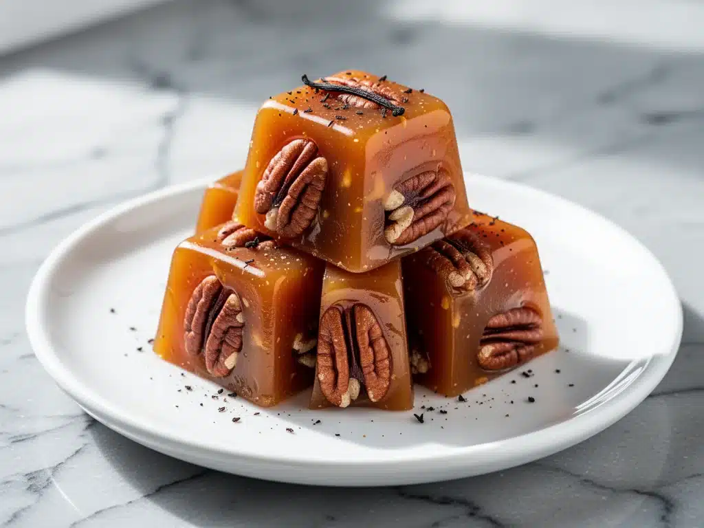 buttery brown sugar pecan pralines with vanilla bean - featured image