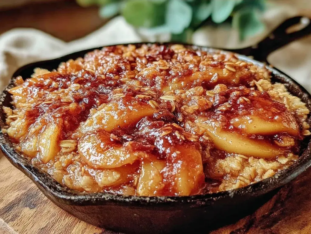 cast iron skillet apple crisp - featured image