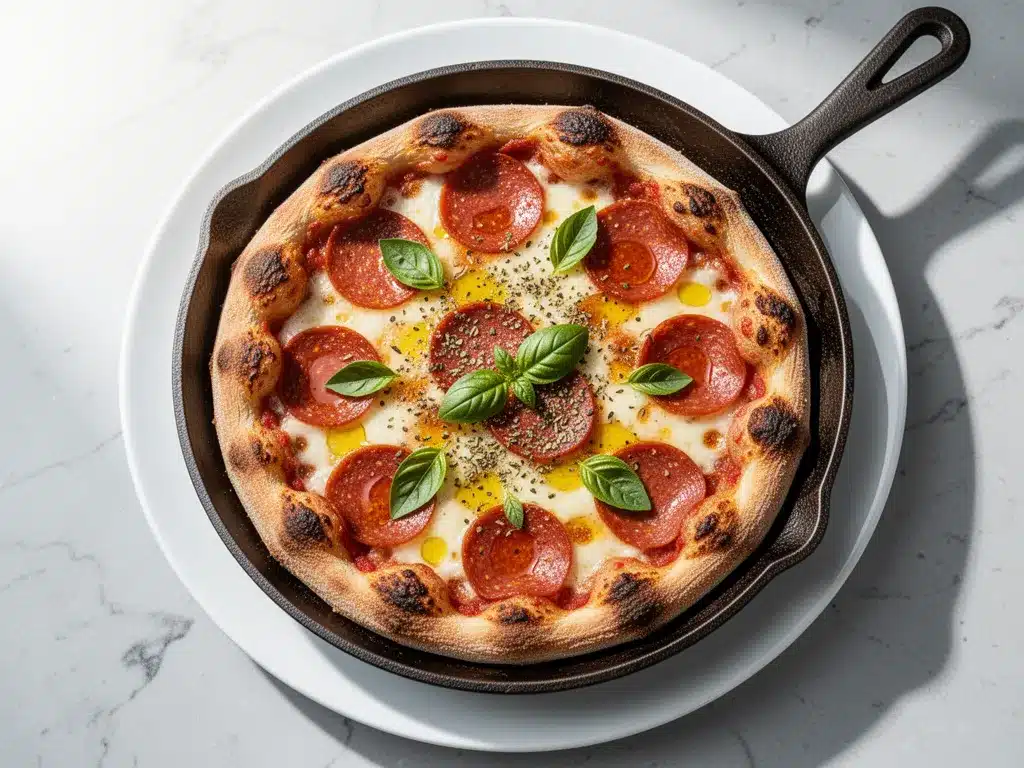Cast Iron Skillet Pepperoni Pizza: Easy Crispy Weeknight Dinner 4 cast iron skillet pepperoni pizza preparation steps