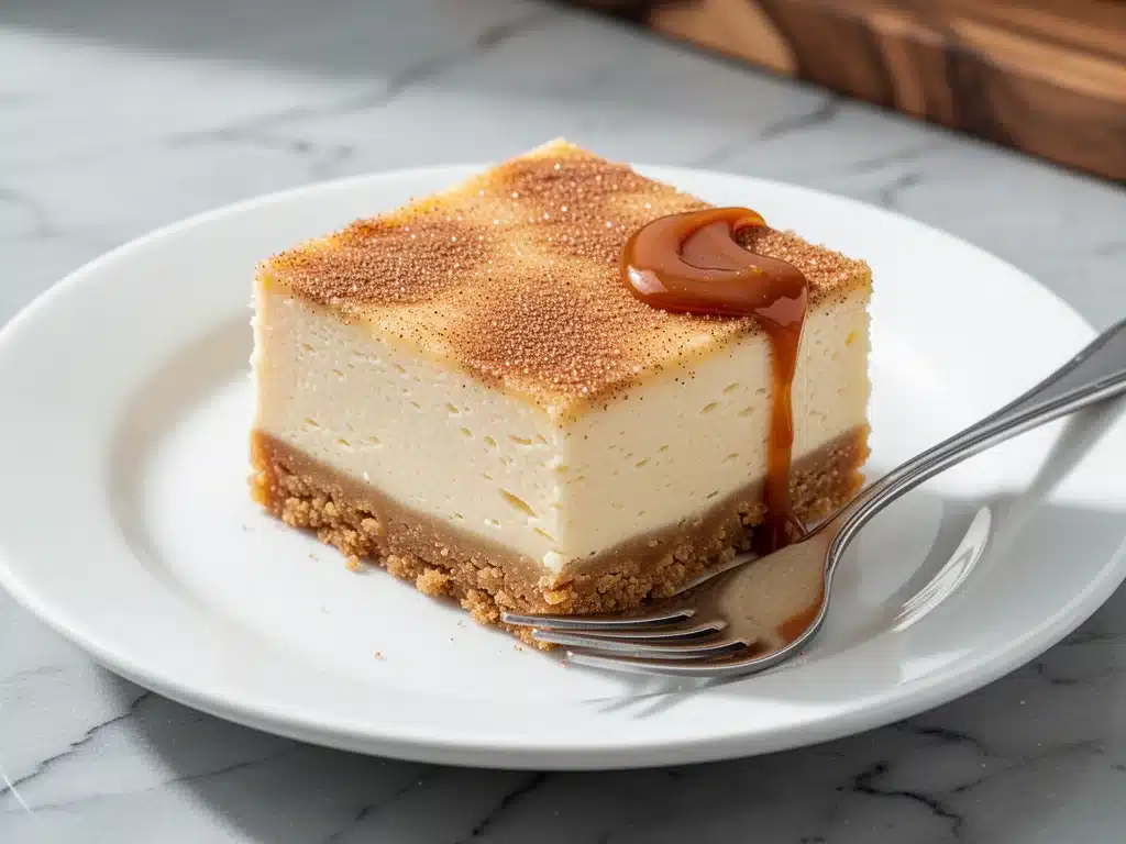 churro cheesecake bars - featured image