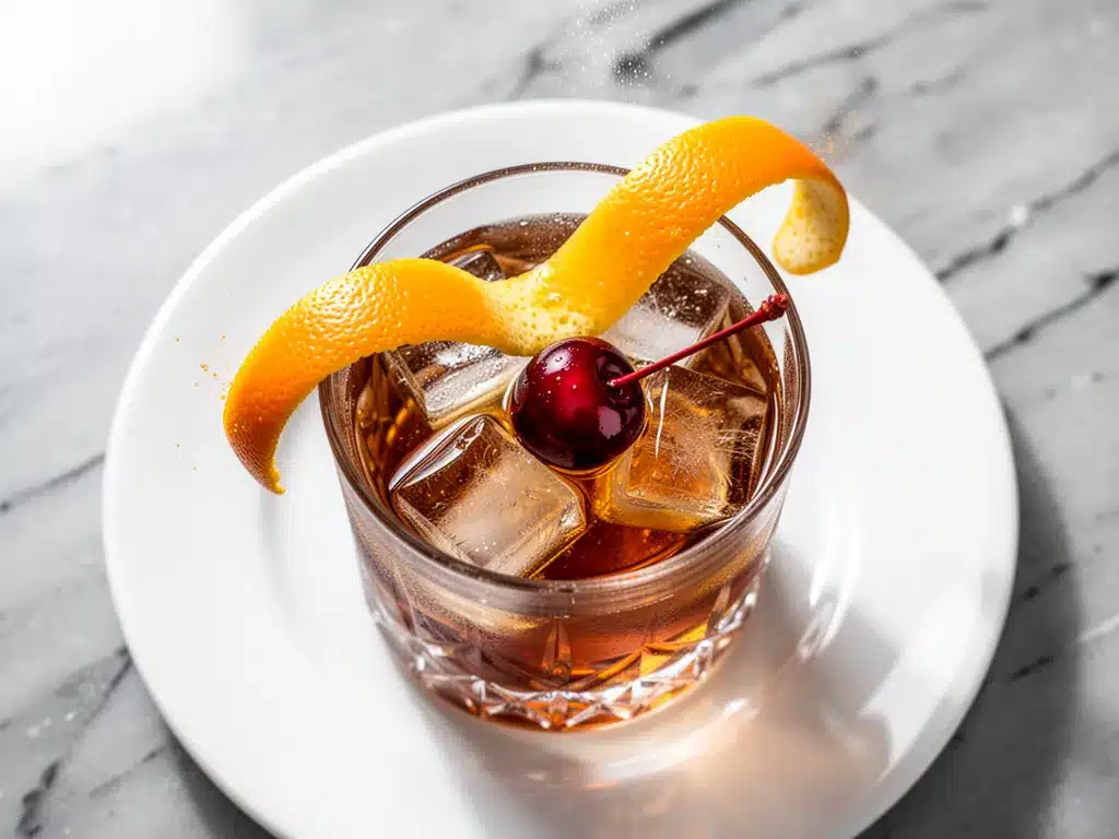 Classic Old Fashioned Cocktail: 2-Ingredient Easy Weeknight Drink 4 Classic Old Fashioned Cocktail preparation steps