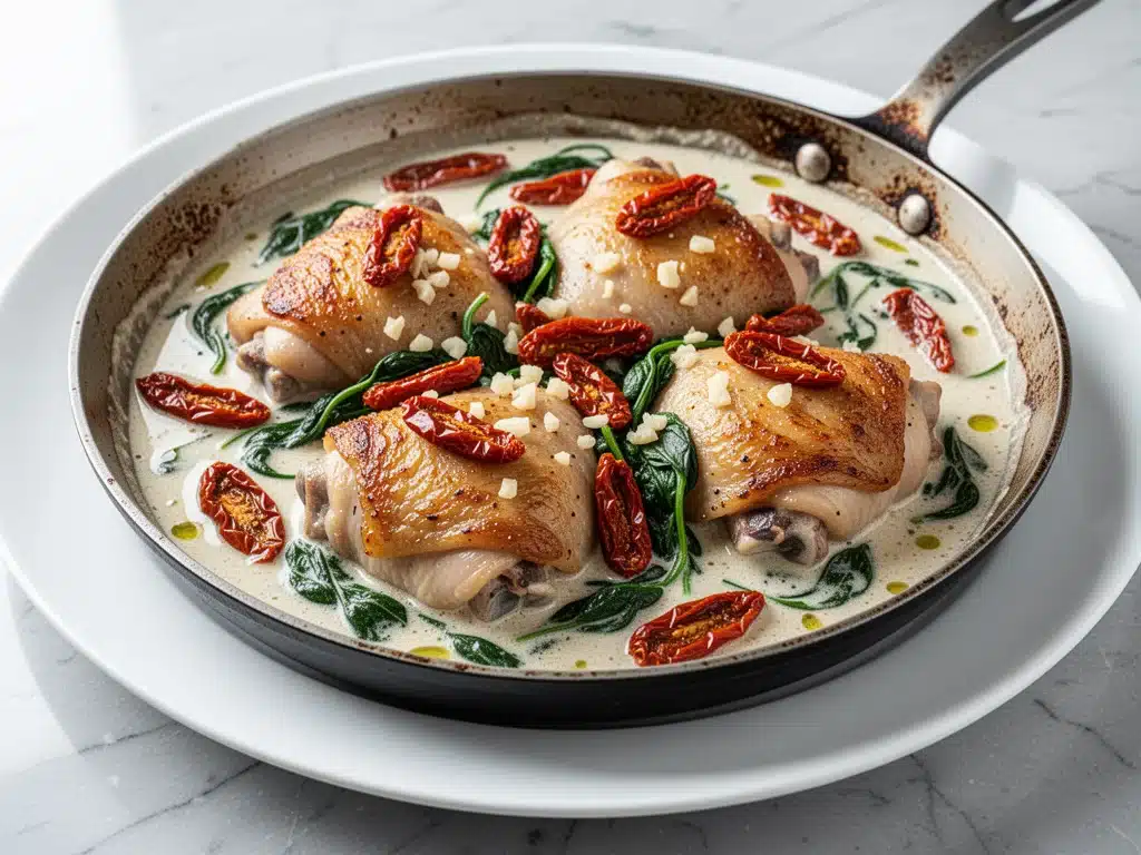 creamy tuscan garlic chicken - featured image