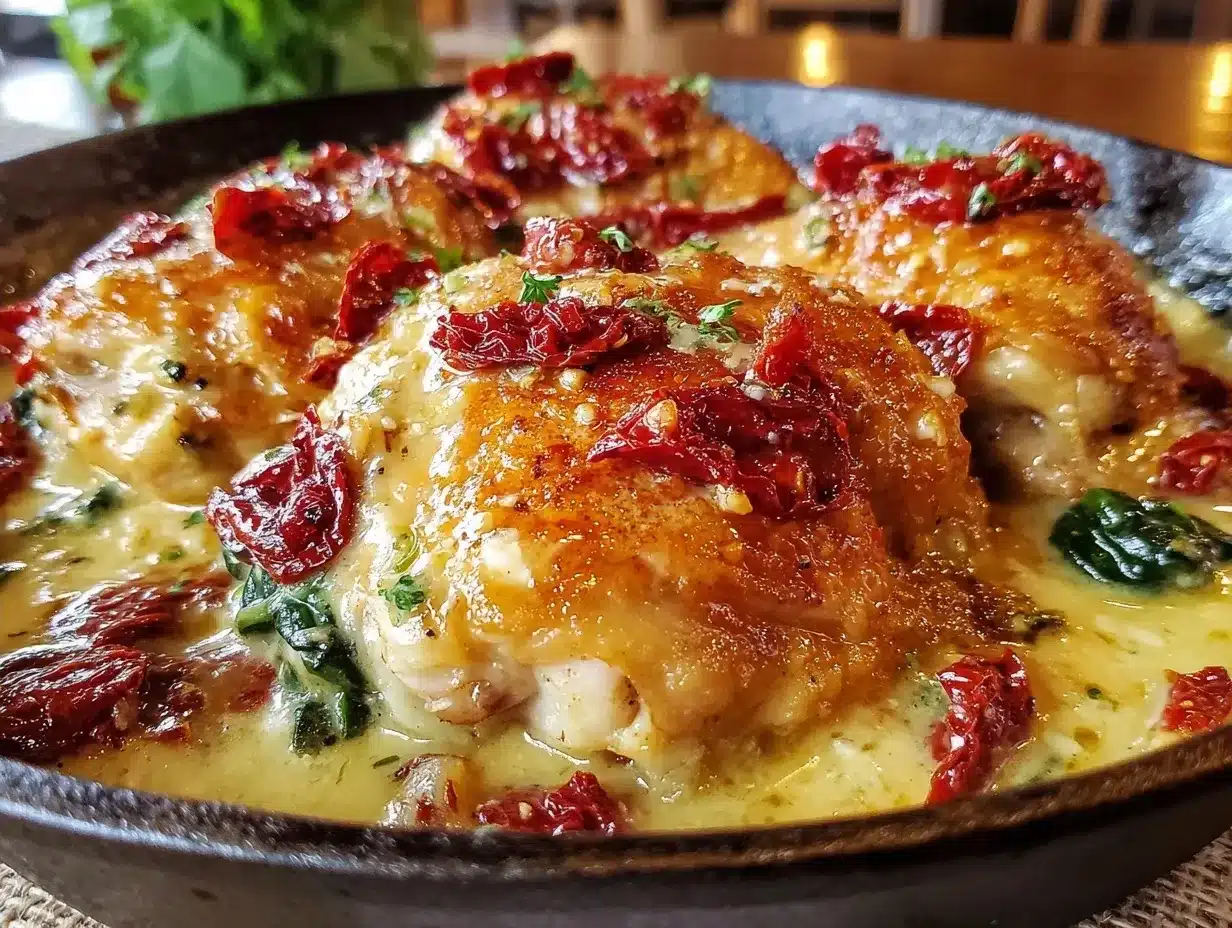 Creamy Tuscan Garlic Chicken: Easy One-Pan Grill Dinner 4 creamy tuscan garlic chicken preparation steps