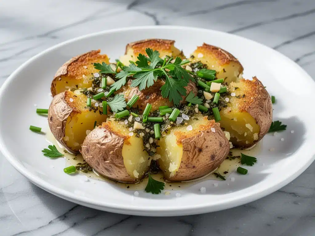 crispy smashed potatoes - featured image