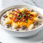 crockpot cheeseburger potato soup - featured image