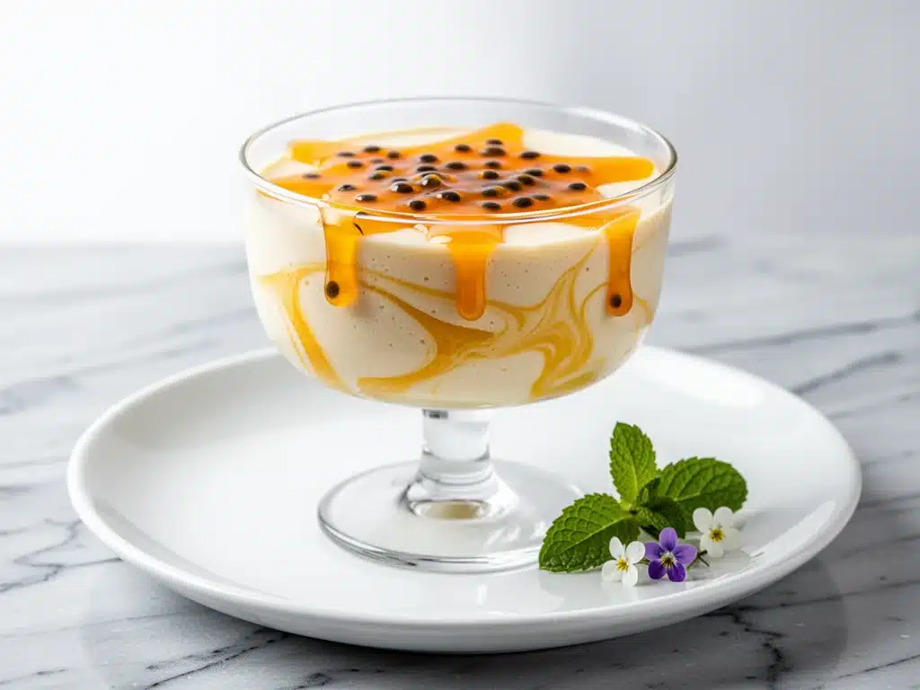 dairy-free coconut mango panna cotta - featured image