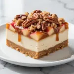 fall caramel apple cheesecake bars - featured image