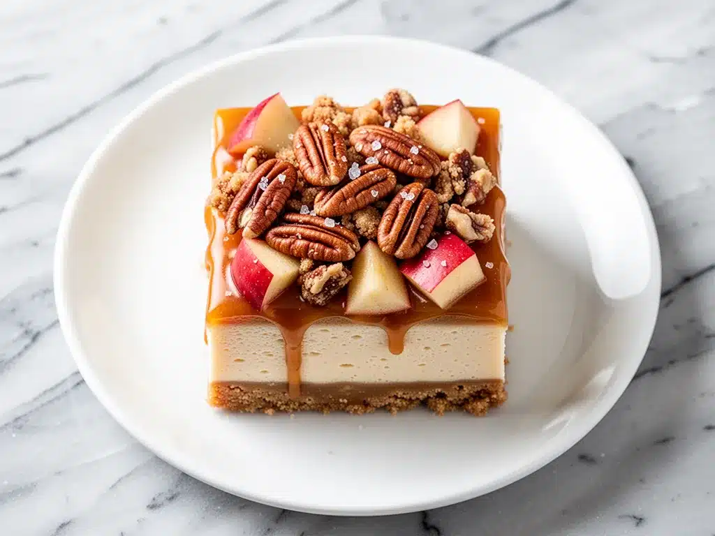 Fall Caramel Apple Cheesecake Bars: Best Salted Pecan Crumble 4 fall caramel apple cheesecake bars preparation steps