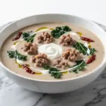 Fall Keto Creamy Tuscan Sausage and Kale Soup - featured image