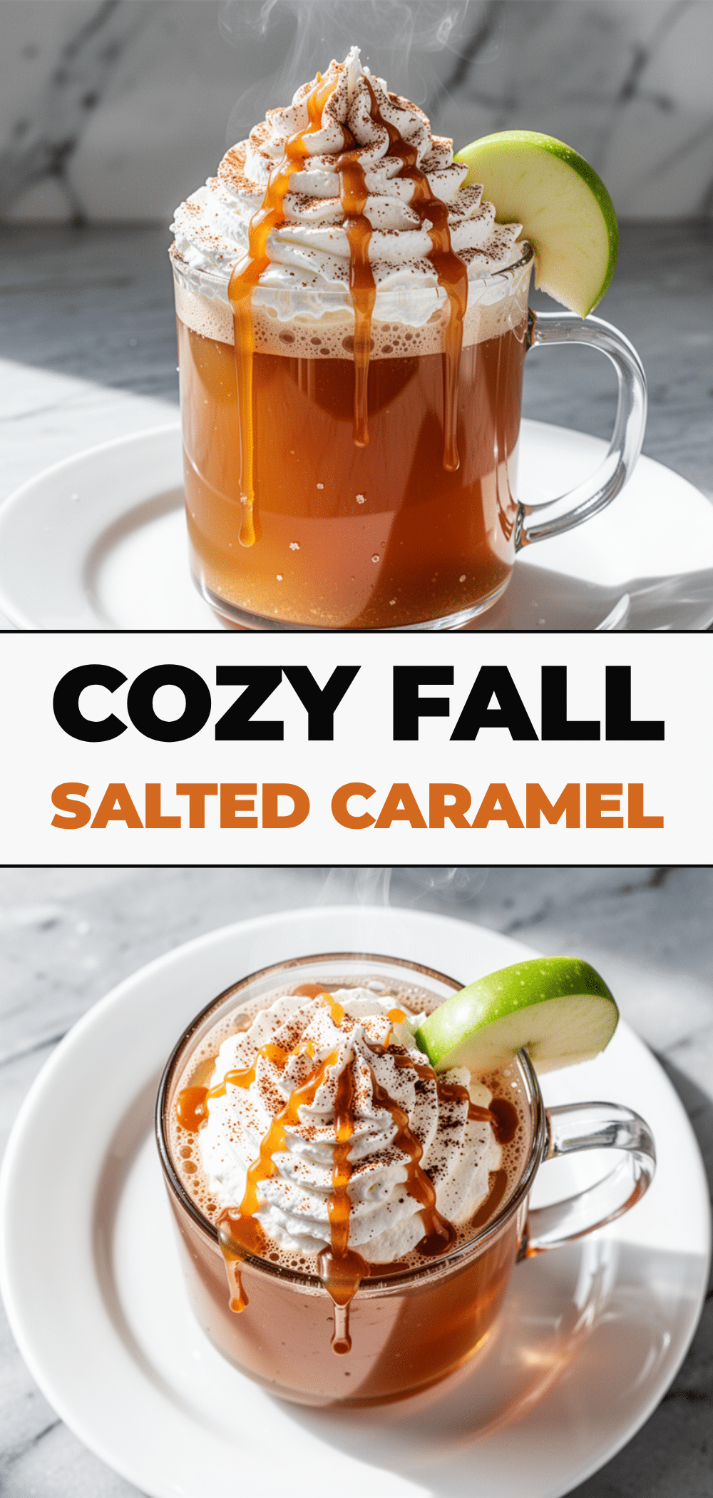 Fall Salted Caramel Apple Cider: 5-Min Cinnamon Whipped Cream 5 fall salted caramel apple cider recipe