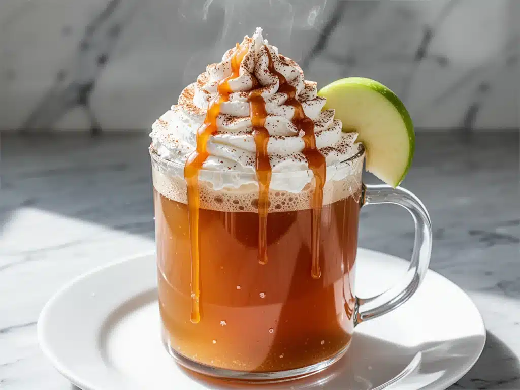 fall salted caramel apple cider - featured image