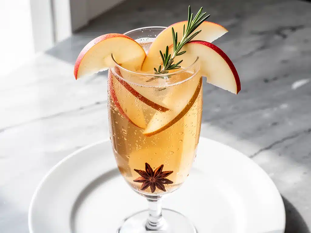 fall spiced pear prosecco spritz - featured image