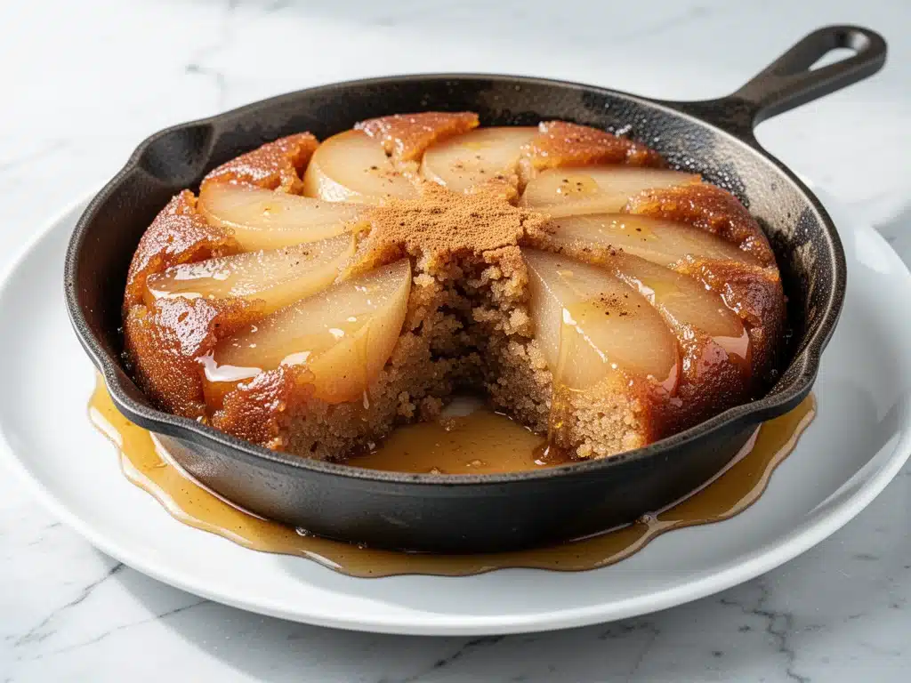 Home 3 fall spiced pear upside-down cake - featured image