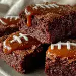 Football Chocolate Peanut Butter Brownie Bites - featured image