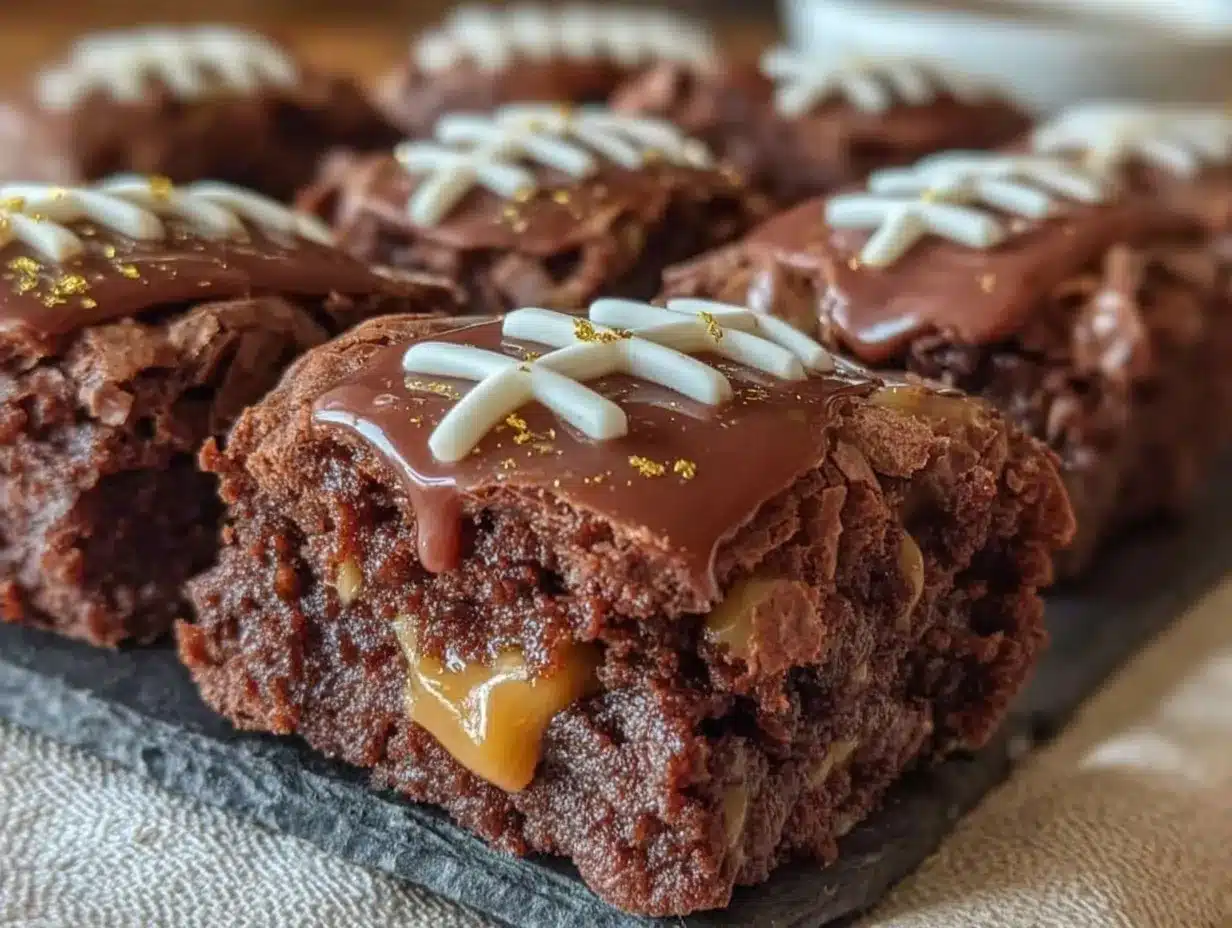 Football Chocolate Peanut Butter Brownie Bites 4 Football Chocolate Peanut Butter Brownie Bites preparation steps