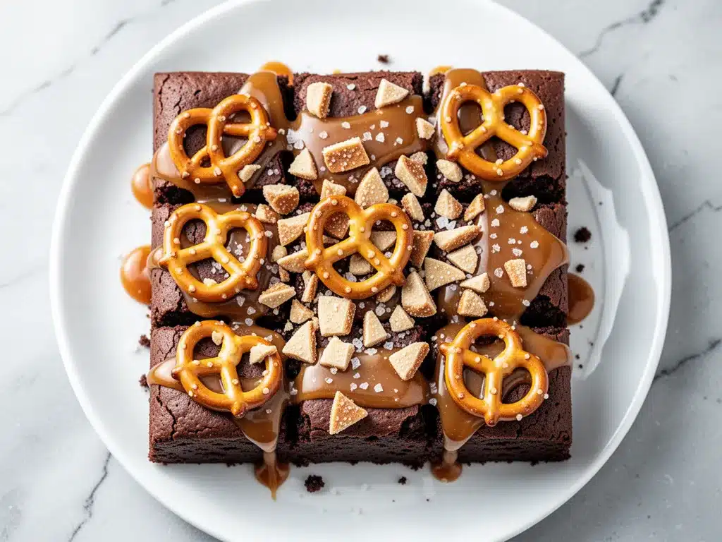 Football Game Day Salted Caramel Pretzel Brownie Bars 4 Football Game Day Salted Caramel Pretzel Brownie Bars preparation steps