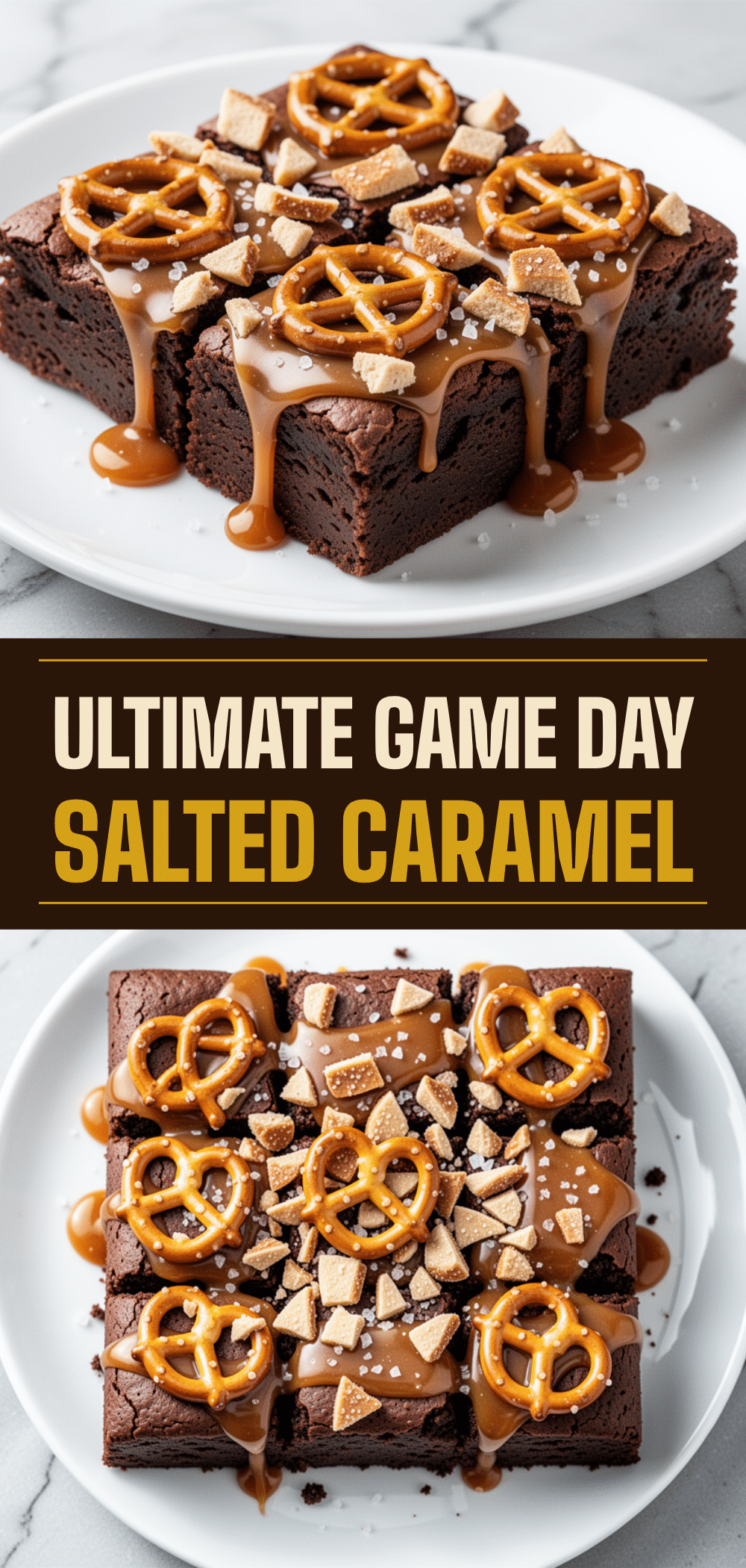 Football Game Day Salted Caramel Pretzel Brownie Bars 5 Football Game Day Salted Caramel Pretzel Brownie Bars recipe