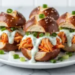 Football Party Buffalo Chicken Pretzel Sliders - featured image