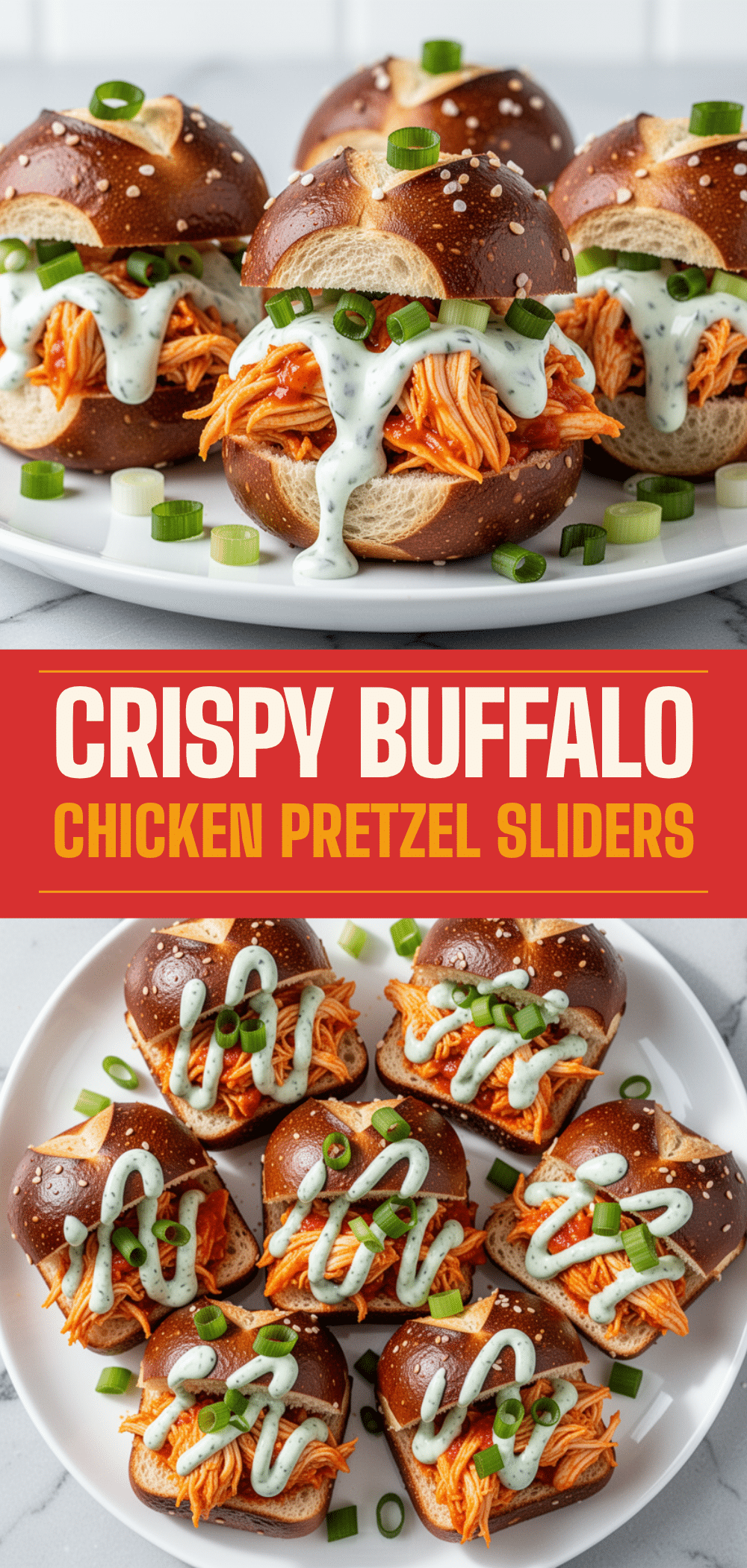 Football Party Buffalo Chicken Pretzel Sliders 5 Football Party Buffalo Chicken Pretzel Sliders recipe