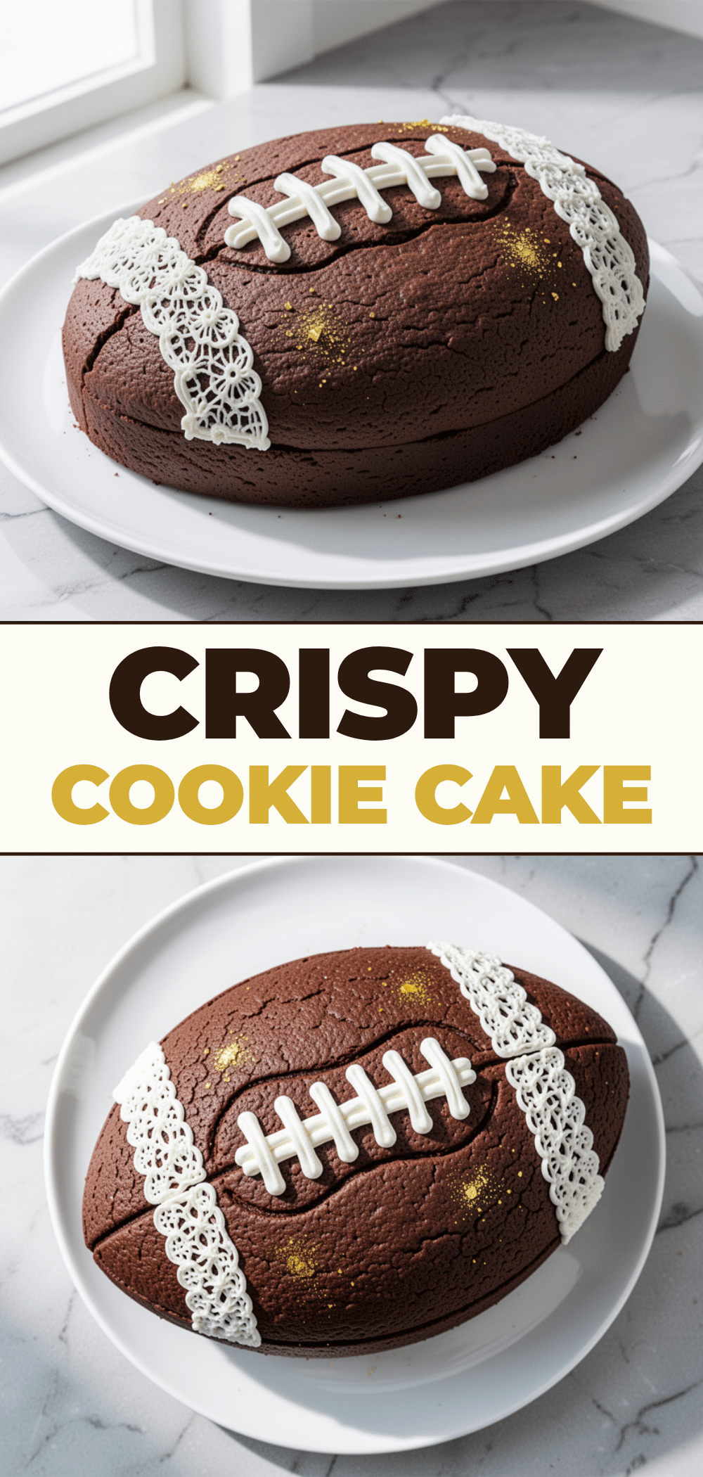 Football Party Peanut Butter Chocolate Cookie Cake 5 Football Party Peanut Butter Chocolate Cookie Cake recipe