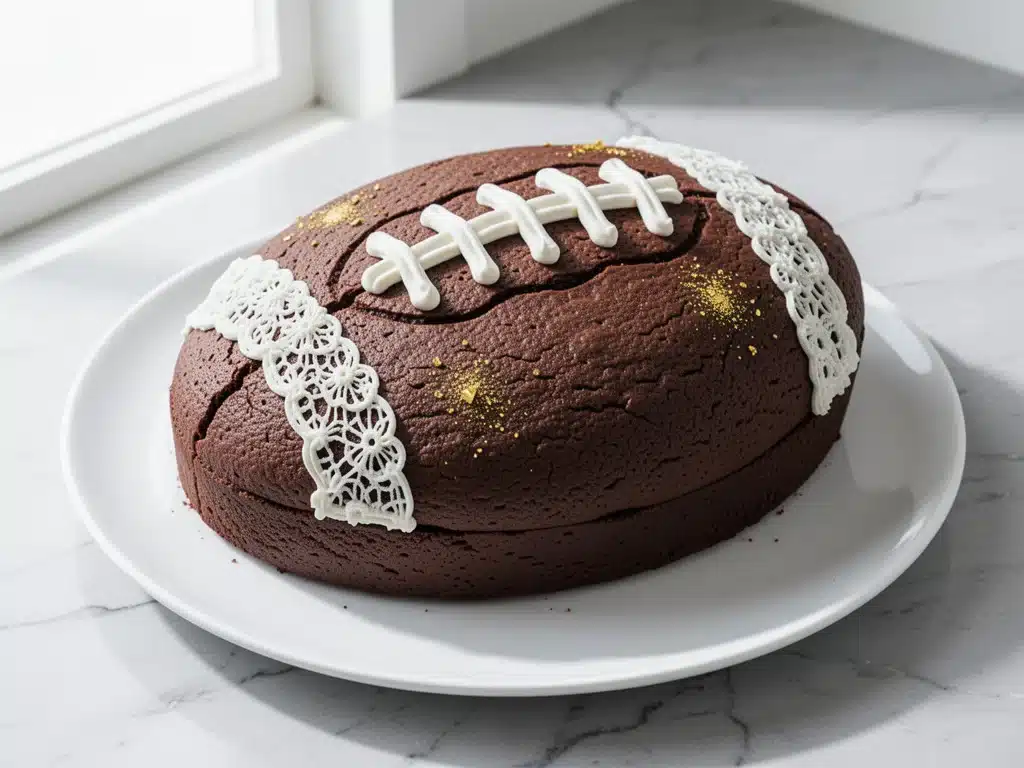 Football Party Peanut Butter Chocolate Cookie Cake - featured image