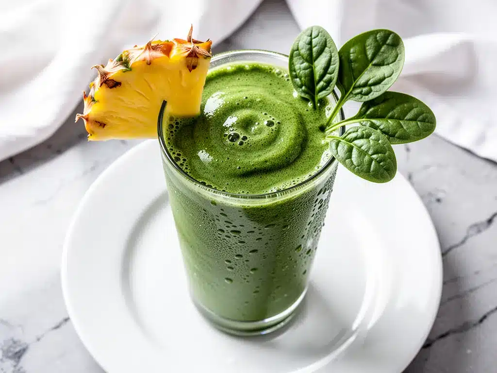 Green Detox Smoothie: Best 5-Ingredient Spinach Pineapple Recipe 4 green detox smoothie preparation steps