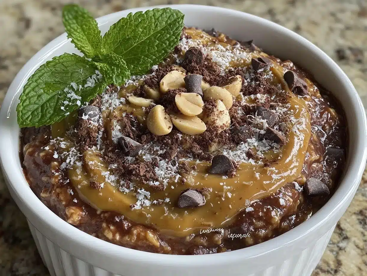 High-Protein Chocolate Peanut Butter Overnight Oats for 1 4 high-protein chocolate peanut butter overnight oats preparation steps