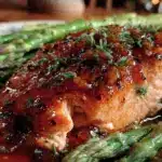 honey garlic glazed salmon sheet pan dinner - featured image