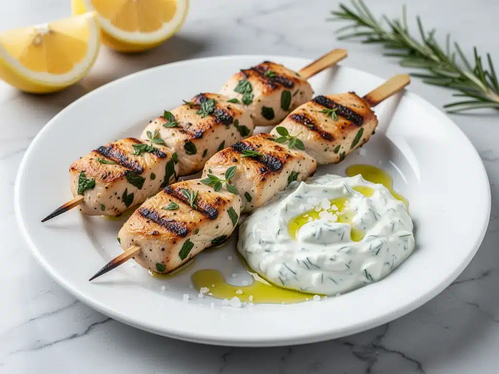 Home 3 Mediterranean Lemon Herb Grilled Chicken Skewers - featured image