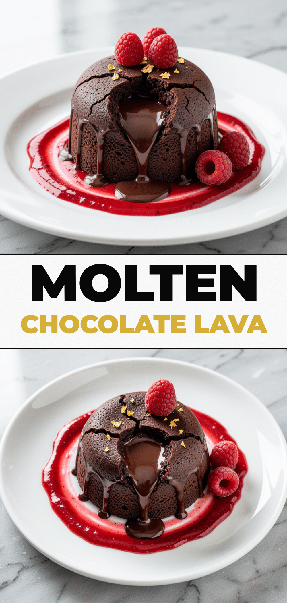 Restaurant-Style Molten Chocolate Lava Cake with Raspberry Coulis 5 molten chocolate lava cake recipe