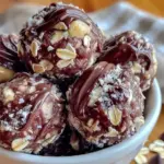 no-bake chocolate peanut butter protein balls - featured image
