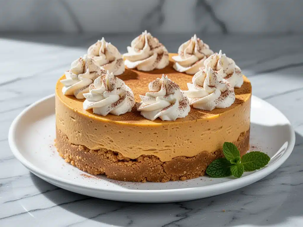 no-bake pumpkin pie cheesecake - featured image