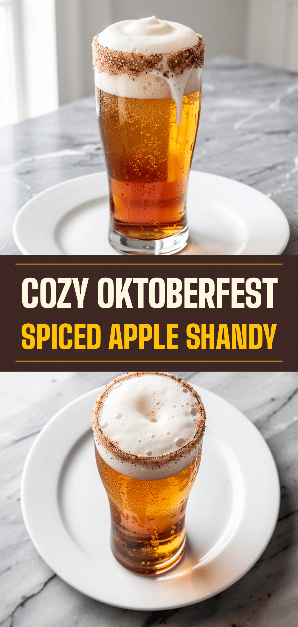 Oktoberfest Apple Beer Shandy: 5-Min Easy Cinnamon Sugar Rim 5 Oktoberfest Apple Beer Shandy recipe