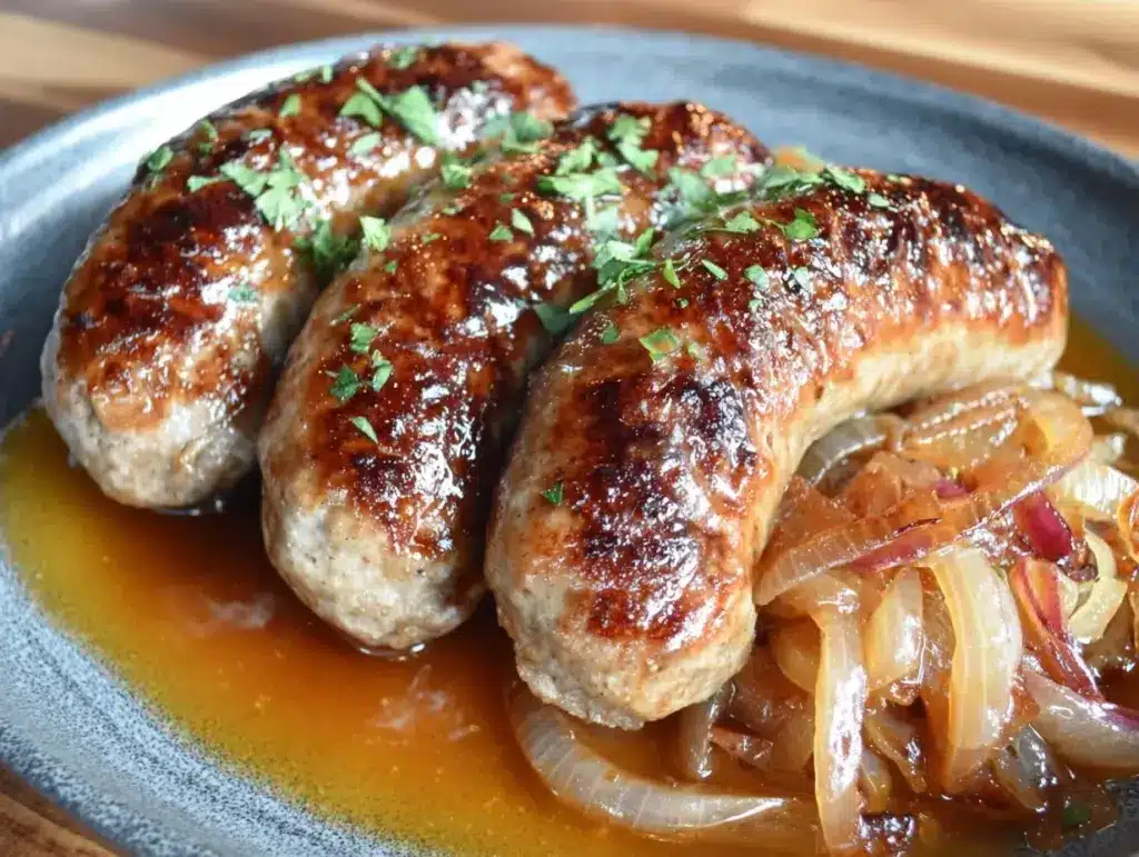 Oktoberfest Beer Braised Bratwurst - featured image