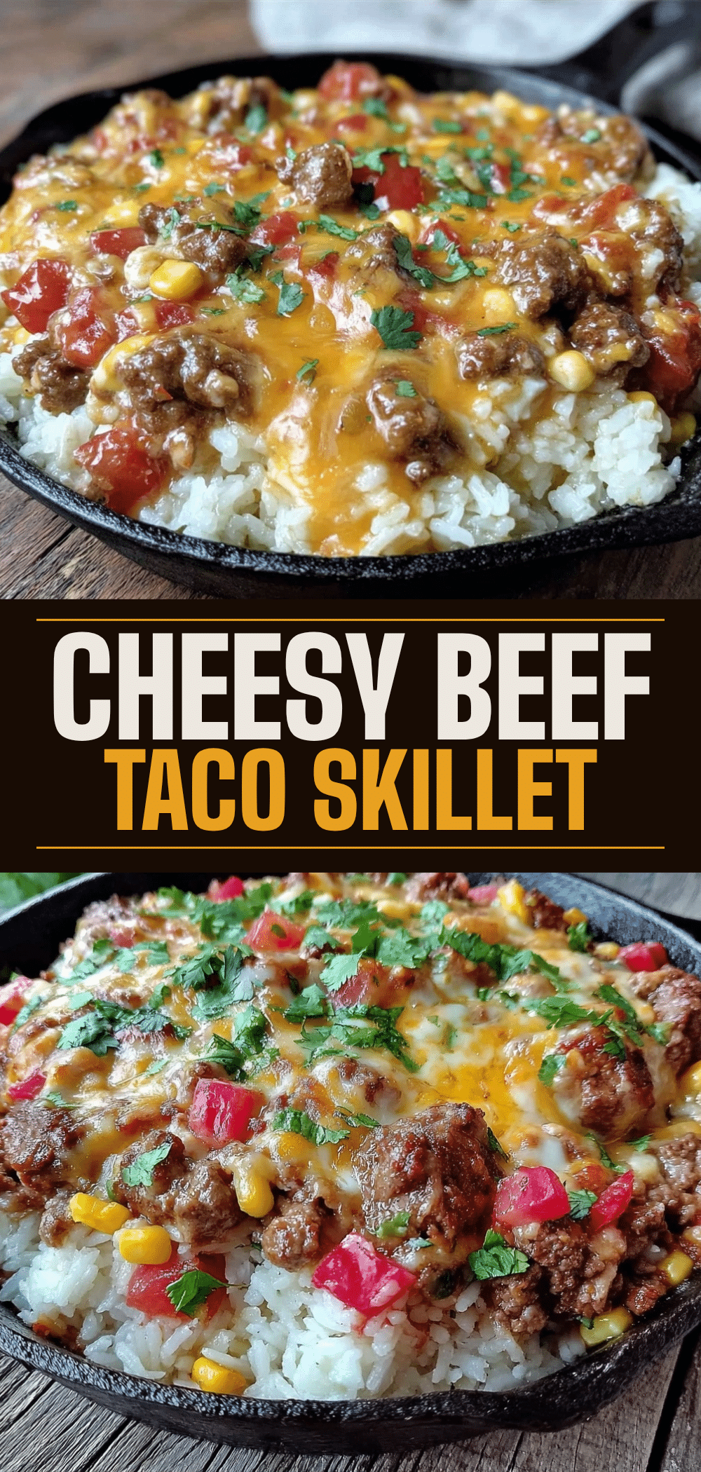One-Pan Cheesy Ground Beef Taco Skillet With Fluffy Rice 5 one pan cheesy ground beef taco skillet recipe