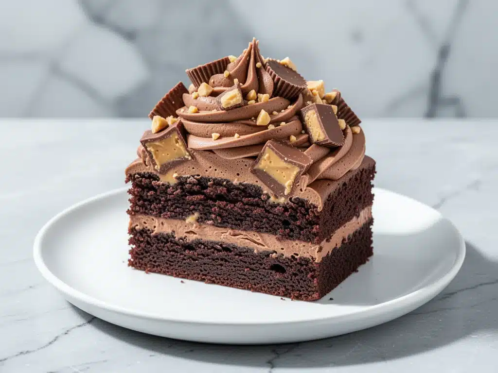 peanut butter cup chocolate cake - featured image