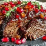 pomegranate glazed brisket - featured image
